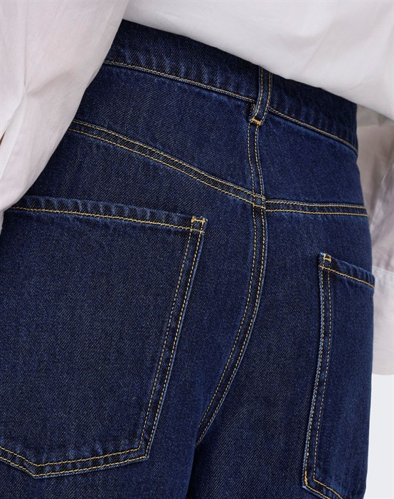 ONLIngrid Waist Wide Denim Jeans - Dark Blue Denim 